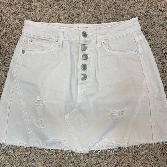 Free People Embellished Denim Skirt Size 25 - Picture 2 of 4